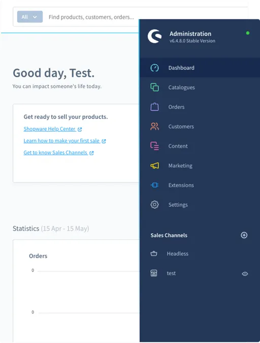 Shopware admin panel