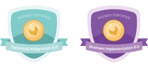 ikony certyfikacji Technical Integration Specialist oraz Business Implementation Specialist