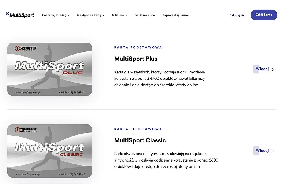 Multisport cards